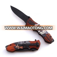 H2416 PAKKAWOOD handle laser animal pattern  3D printing combat tactical army outdoor camping folding  utility knife