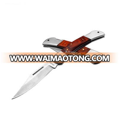 Folding Knife Wood Handle Survival Pocket Knife